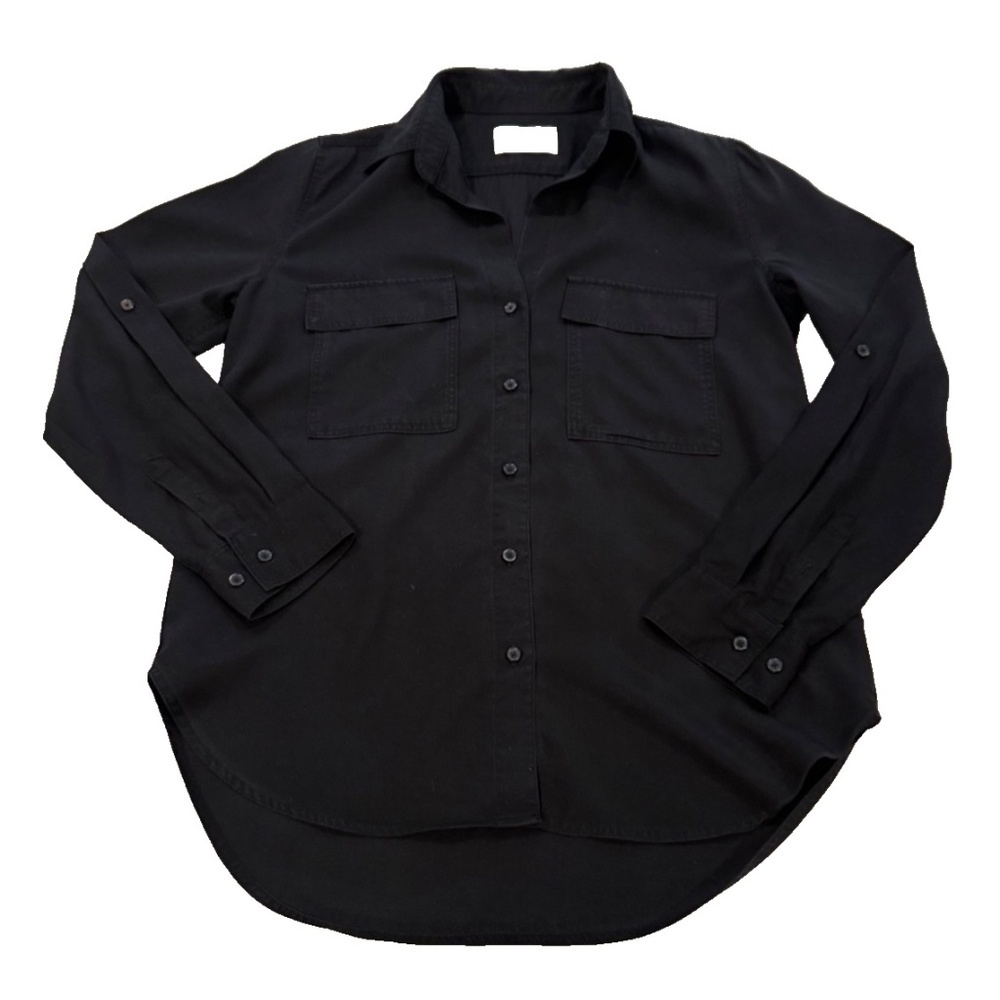 BABATON Aritzia Utility Tencel Lyocell Black Button Up Shirt;‎ Women's XS - Picture 3 of 12